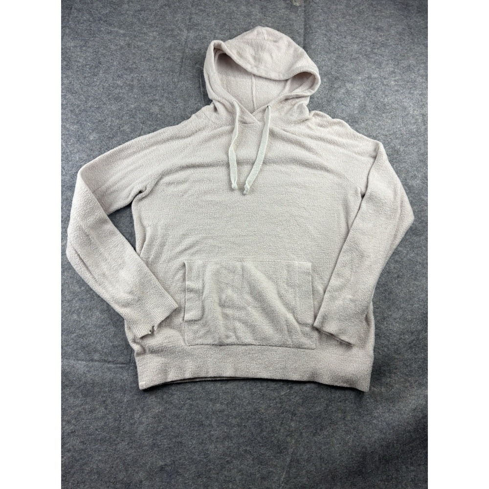 Barefoot Dreams CozyChic Lite Knit Hoodie Pullover Sweater Soft Pink Size S SEE